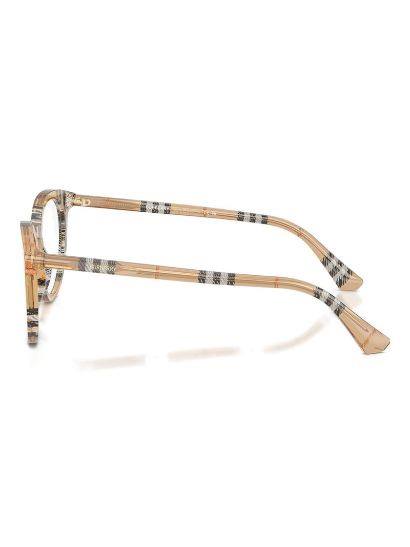 checked-pattern round glasses 3