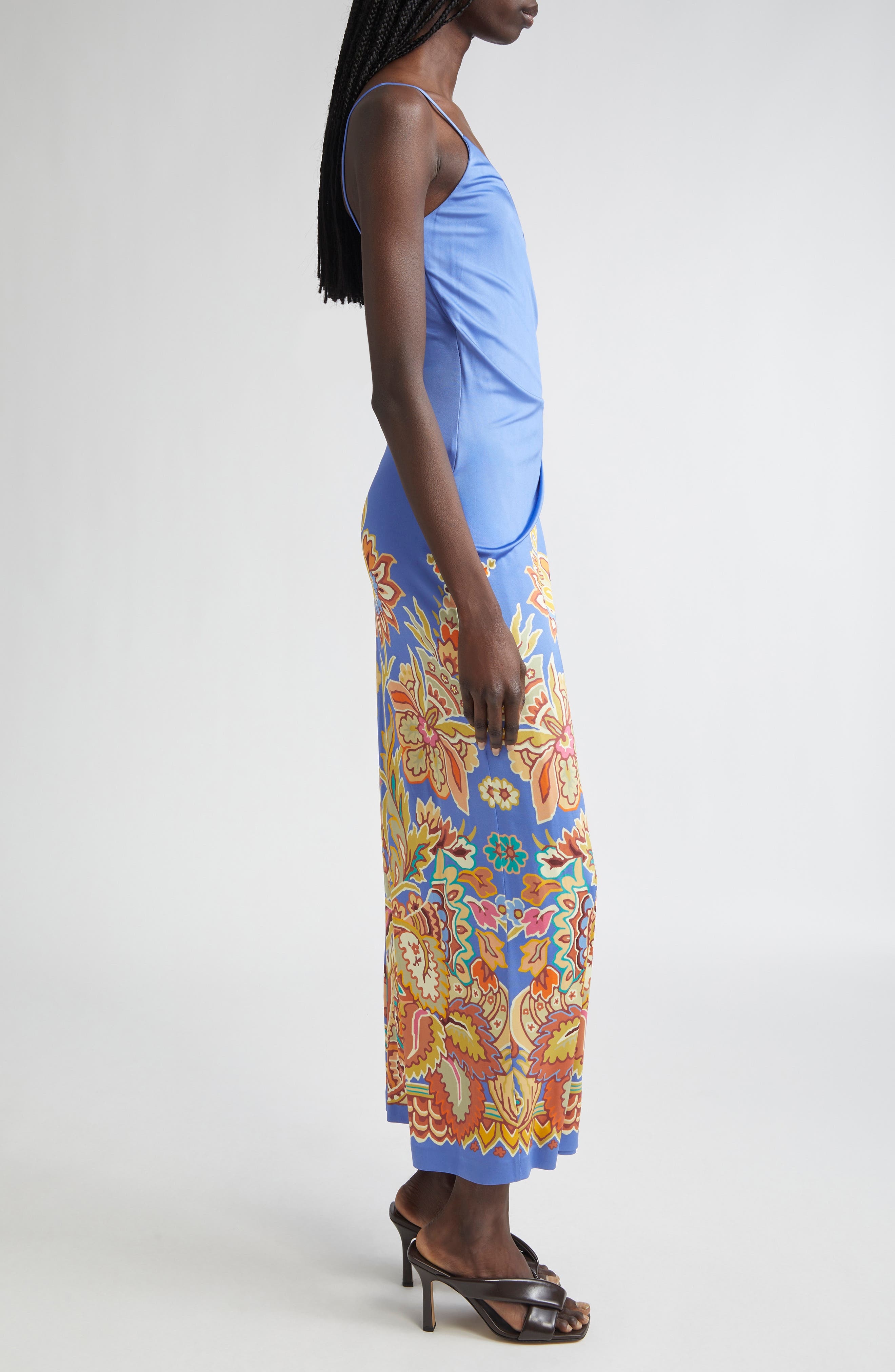 Etro Floral Print Jersey Dress in Printed Azure Base at Nordstrom - 3