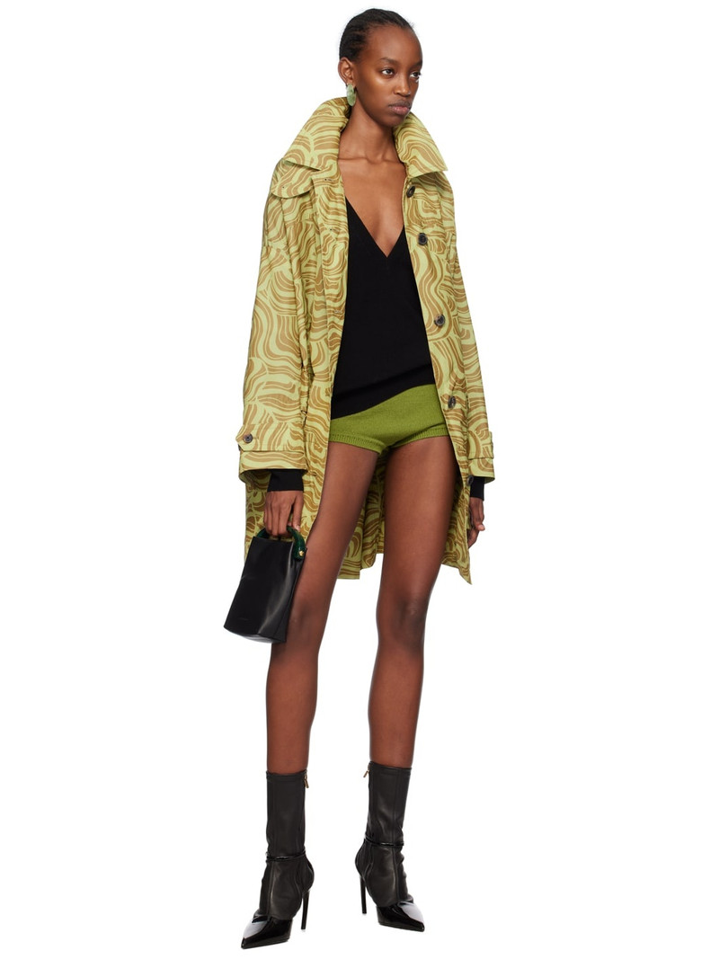 Dries Van Noten Green Printed Coat outlook