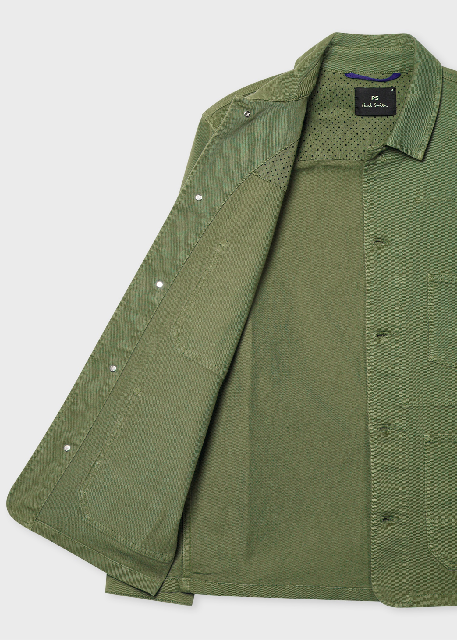 Khaki Stretch Cotton-Twill Chore Jacket - 4