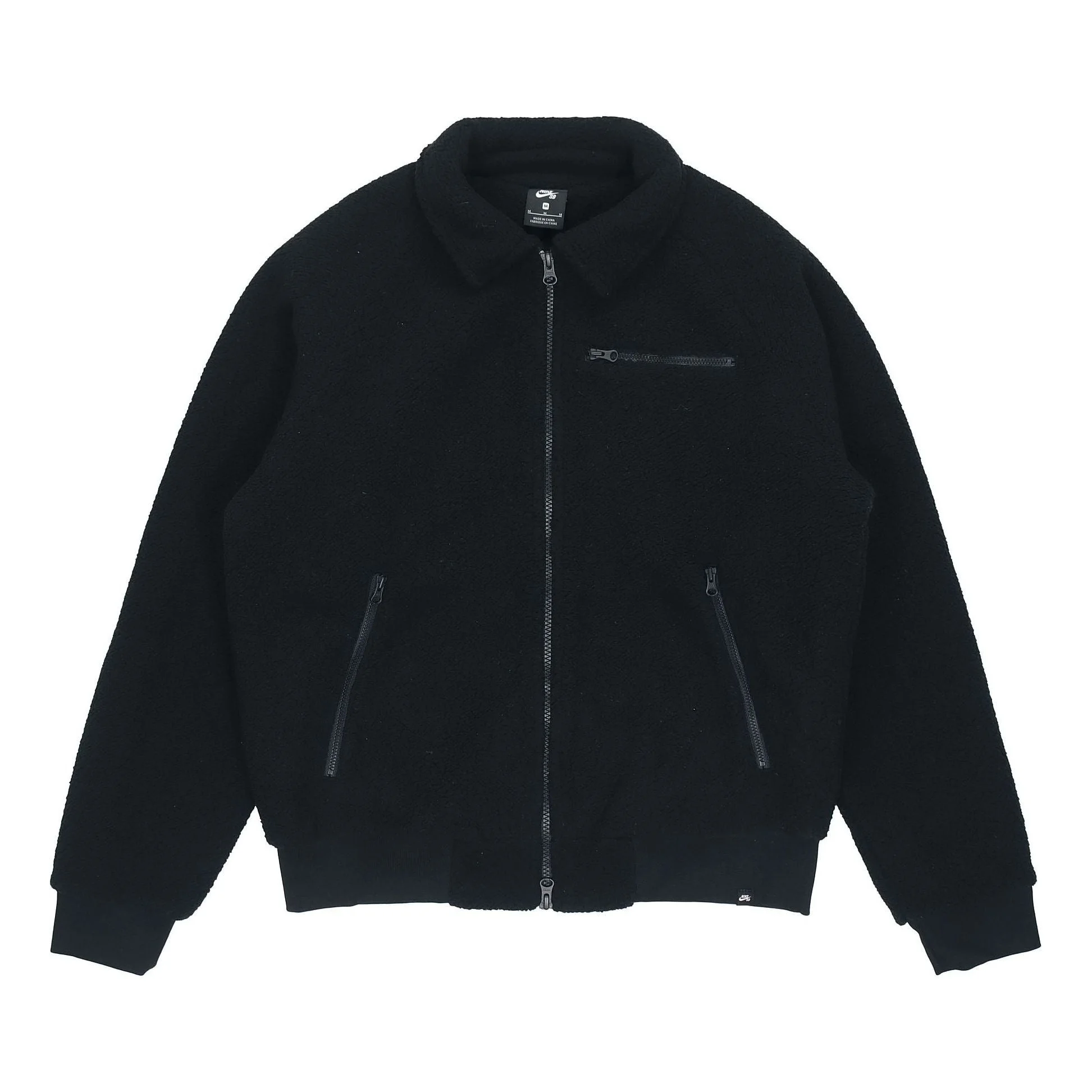 Nike SB Sherpa Casual Zipper Design lapel Skateboard Jacket Black DM0873-010 - 1