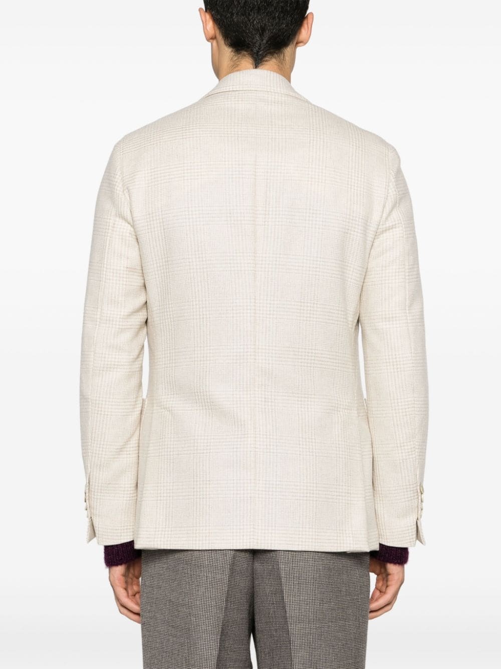 prince-of-wales-check wool blazer - 4