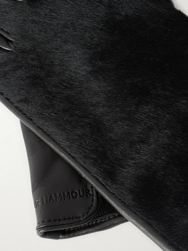 NOUR HAMMOUR Calf Hair And Leather Gloves outlook