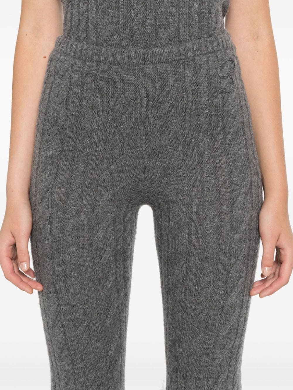 cable-knit straight trousers - 5