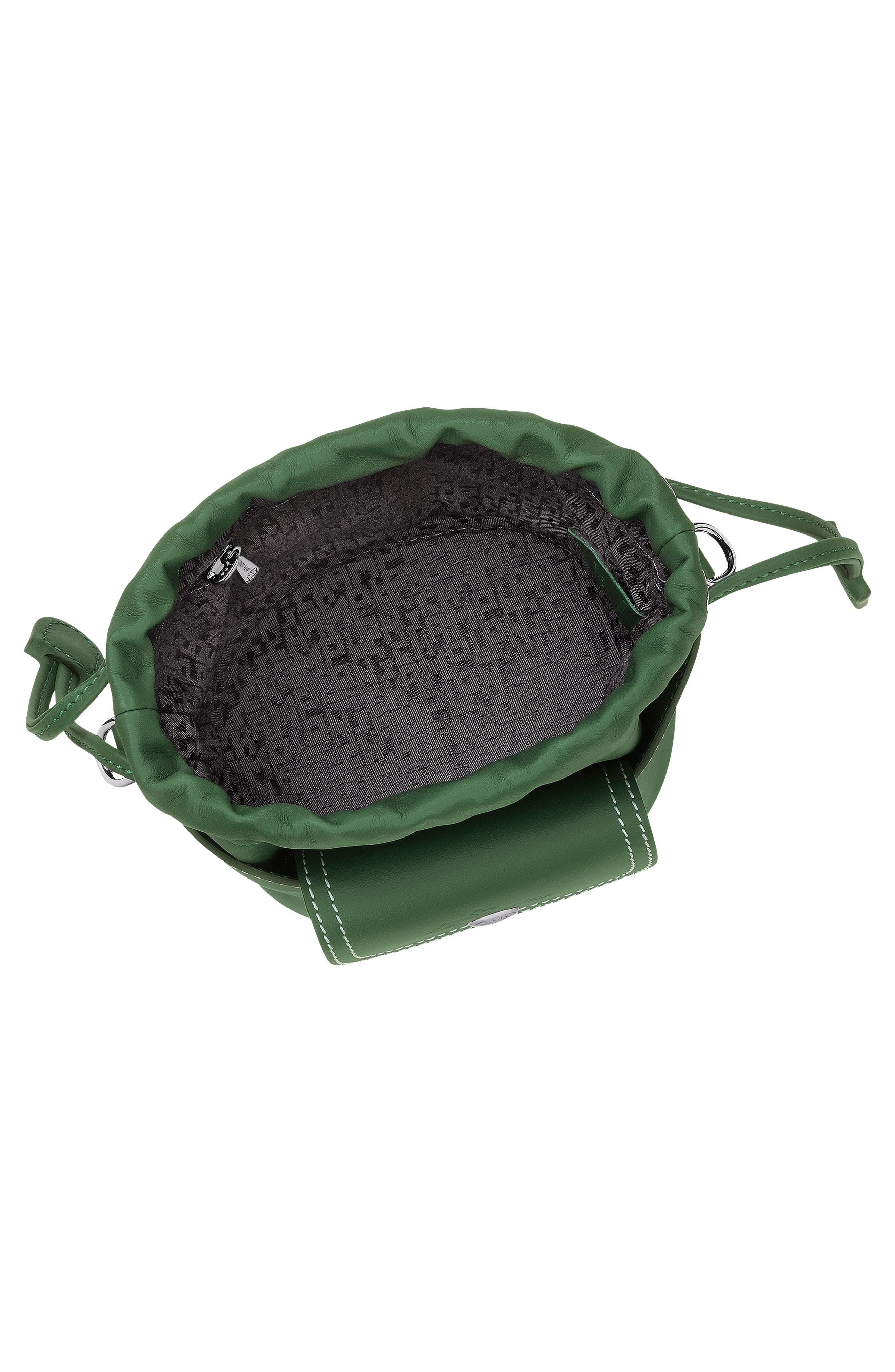 Longchamp Extra Small Le Pliage Xtra Worker Leather Bucket Bag in British Green at Nordstrom - 4