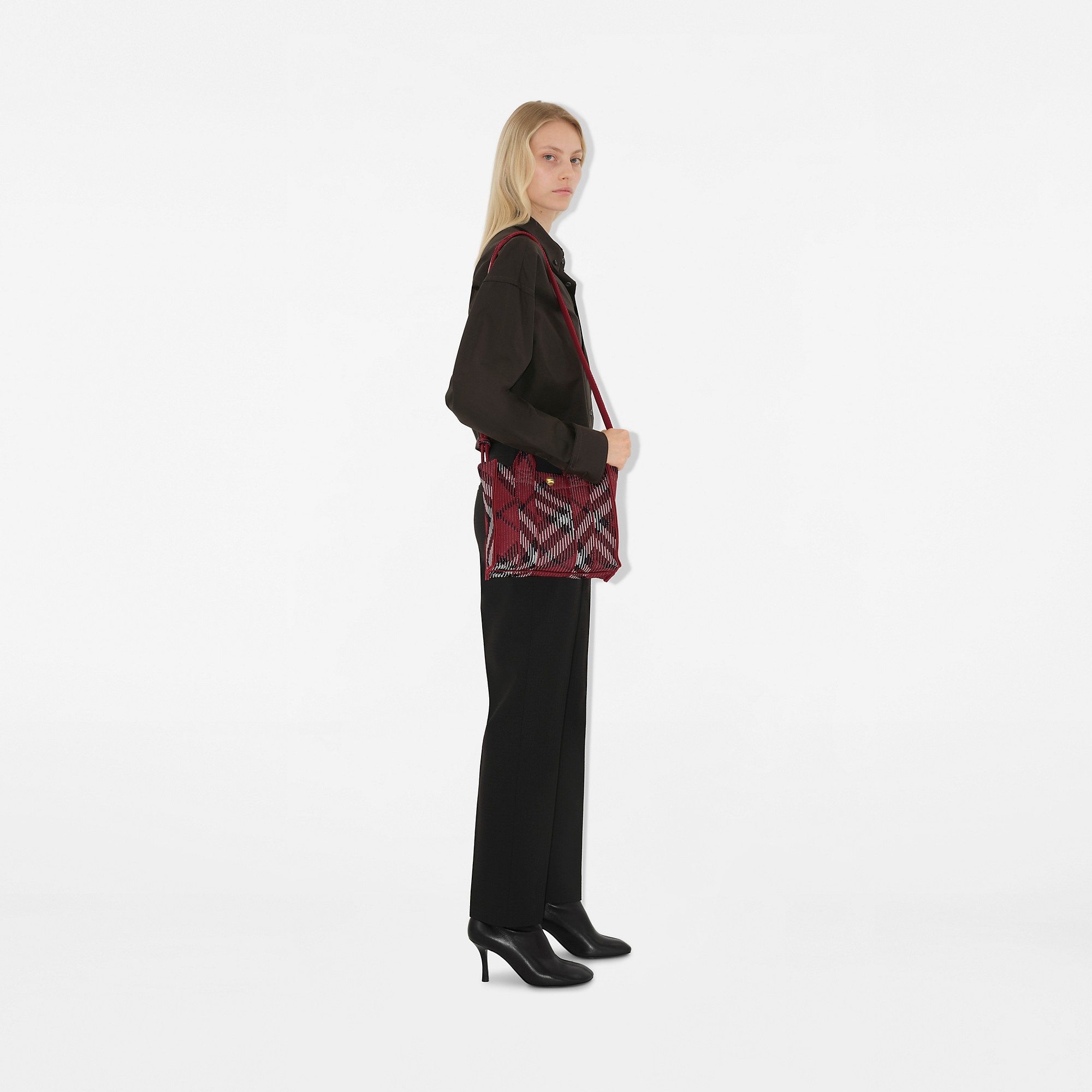 Mini Check Knitted Tote - 3