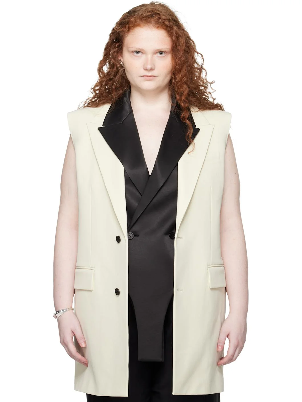 SSENSE Exclusive Off-White 'The Sleeveless Vanilla Suit' Vest - 1