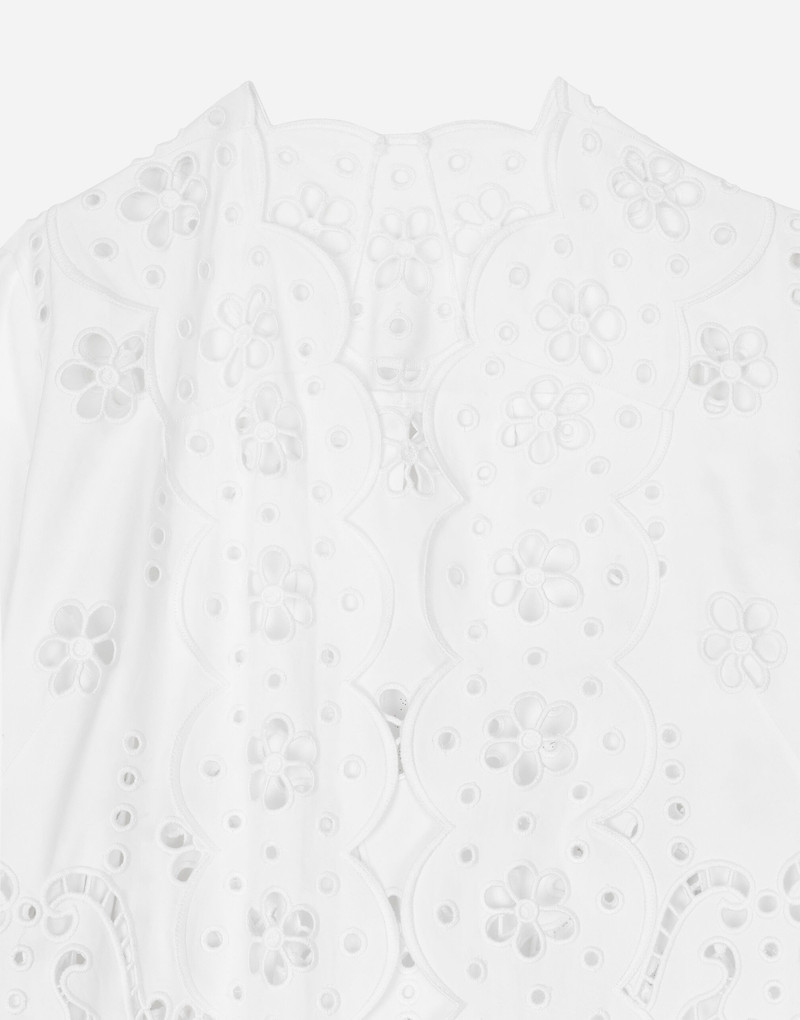 Cotton robe coat with macramé embroidery 3