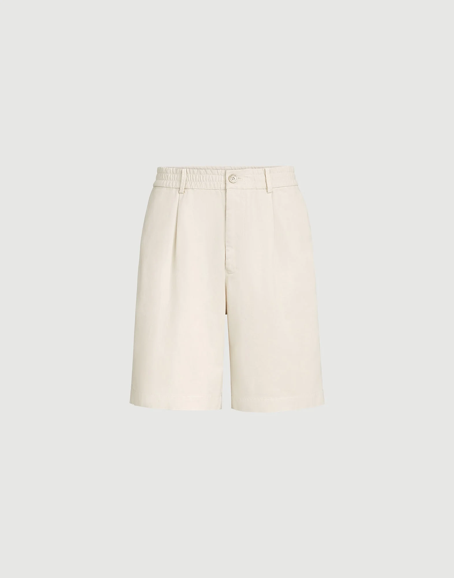 Twisted cotton gabardine Bermuda shorts with elasticated waistband - 1