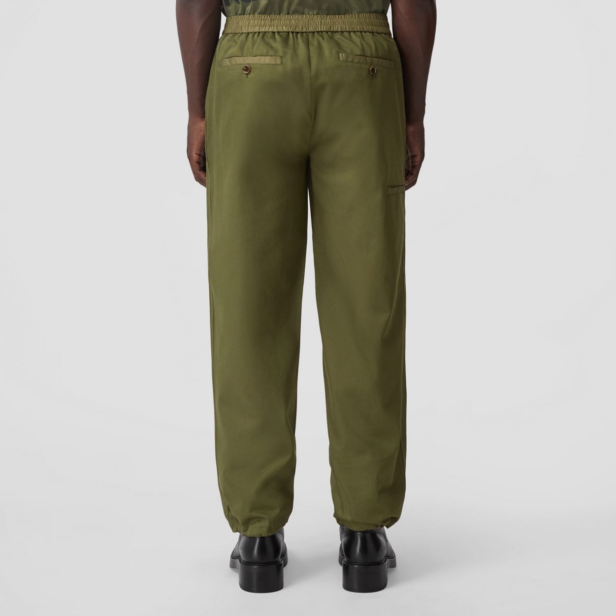 Contrast Trim Cotton Twill Trousers - 4