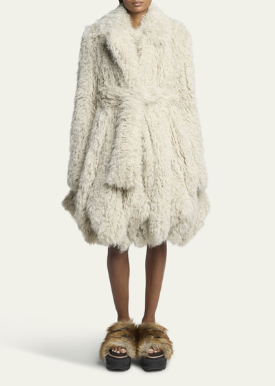 sacai Faux Fur Belted Coat outlook