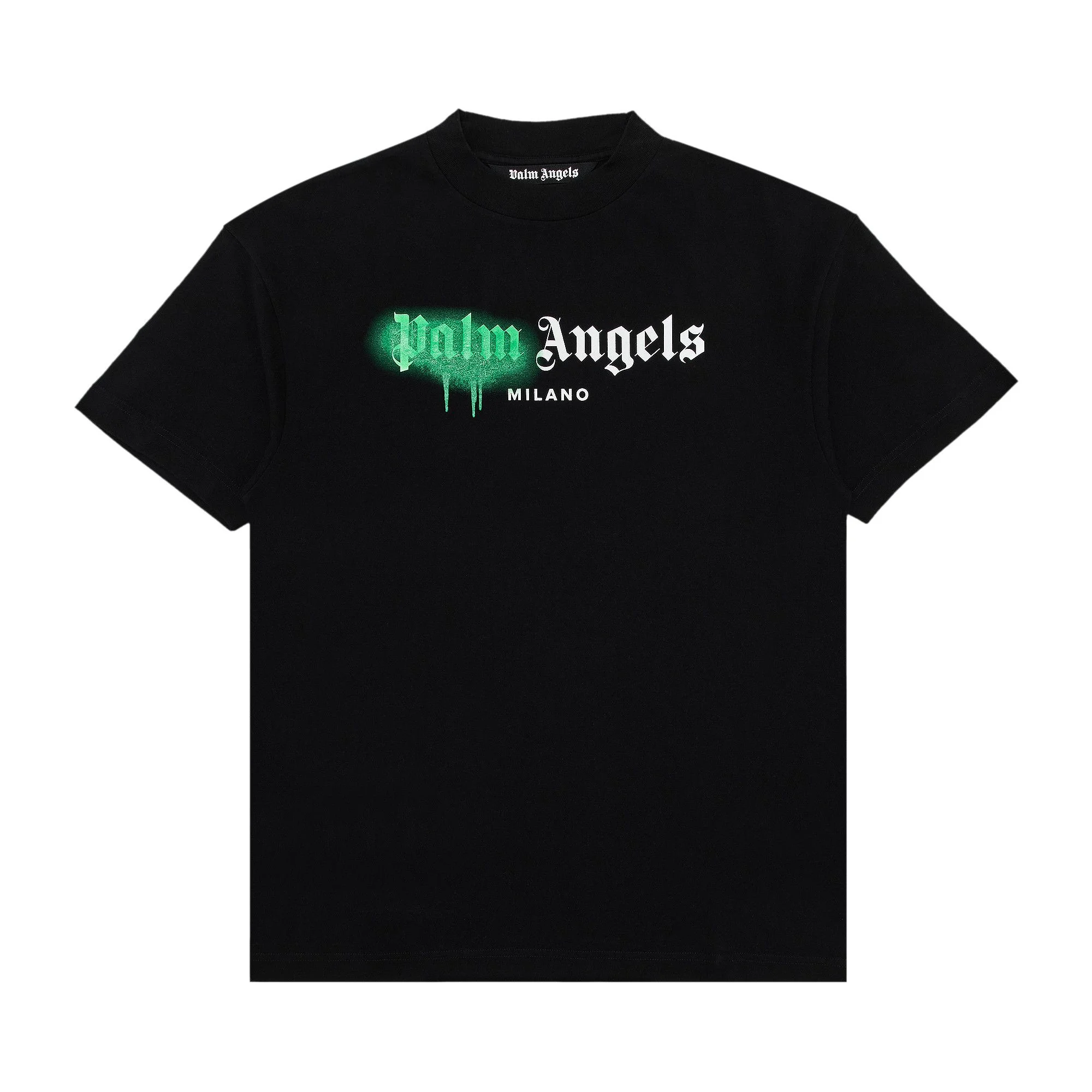 Palm Angels Milano Sprayed T-Shirt 'Black/Green' - 1