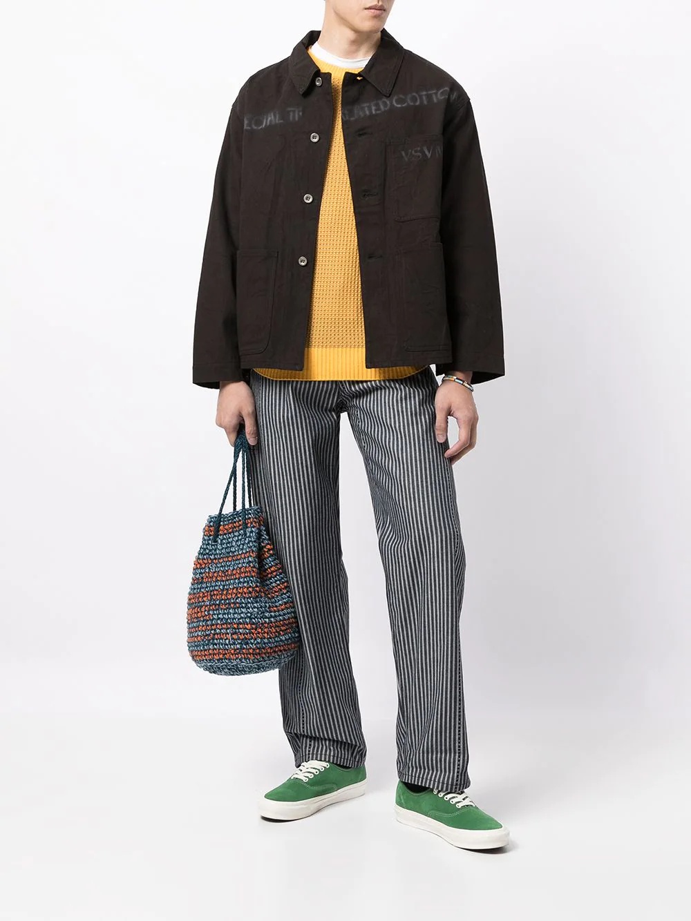 logo-print crinkle-effect shirt jacket - 2