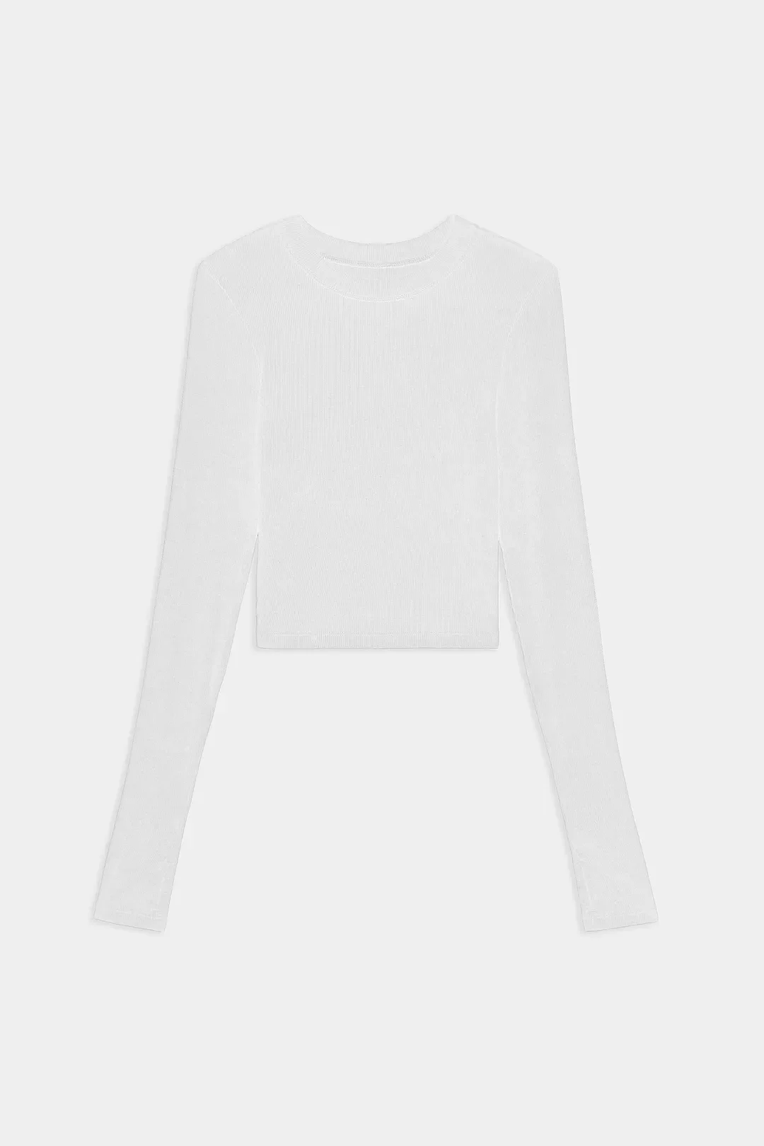 Louise Rib Long Sleeve Crop - 1