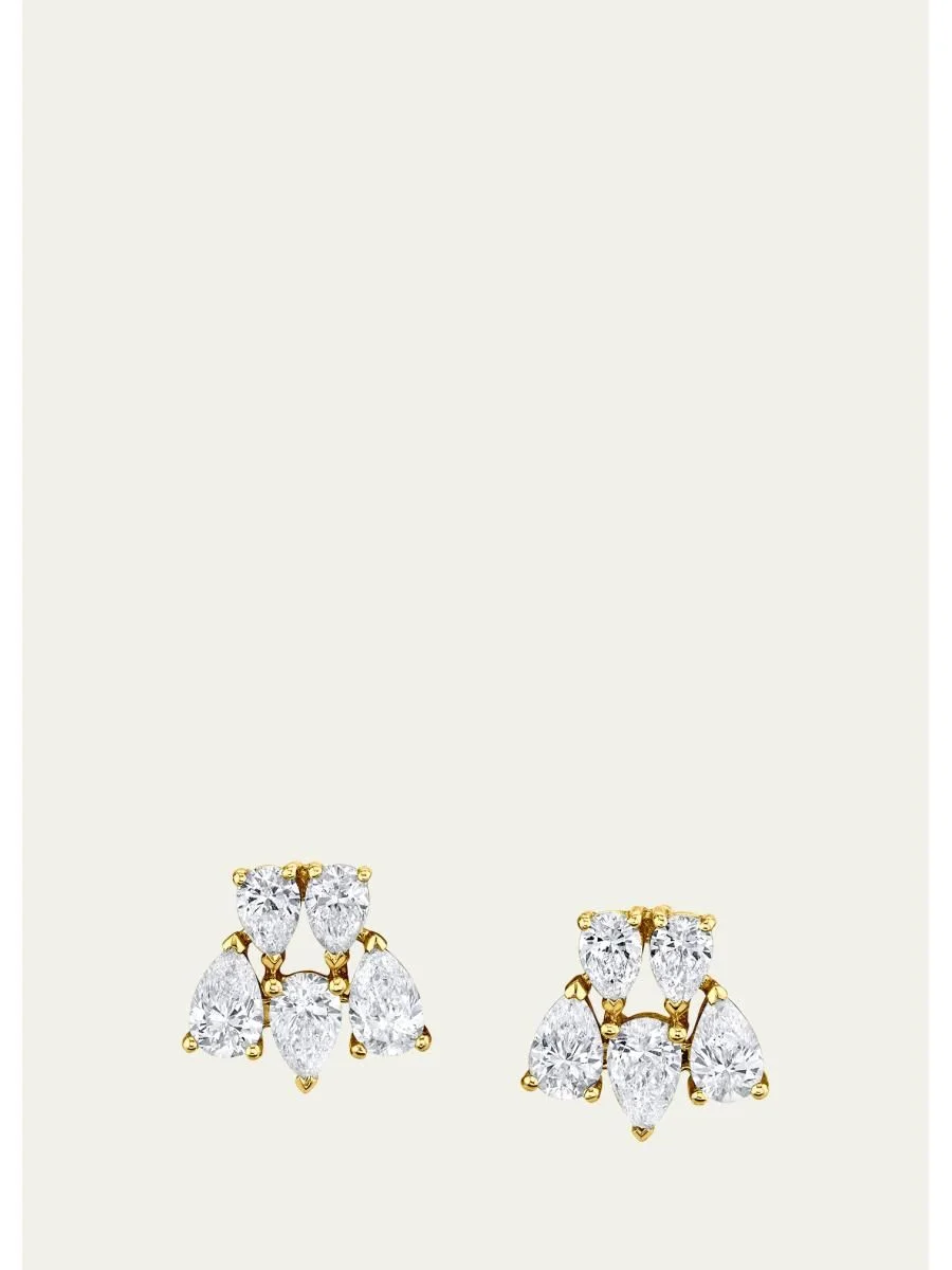 18K Yellow Gold Clara Diamond Earrings - 1