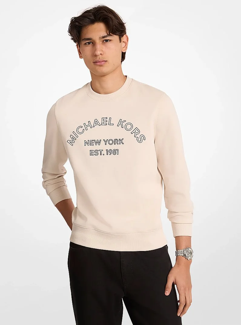 Logo Cotton Blend Crewneck Sweater - 1