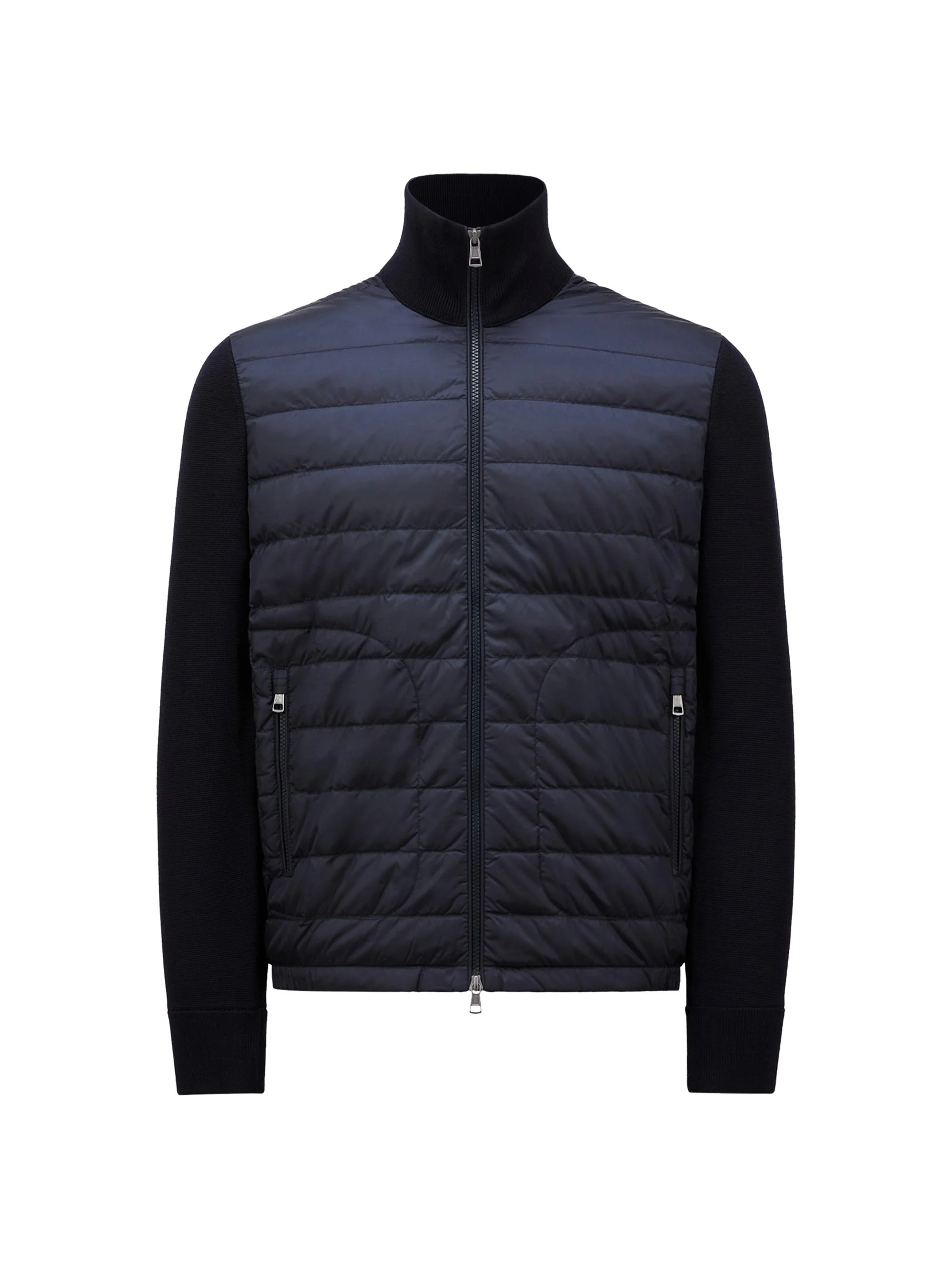 Men's Padded Wool Down Cardigan - Navy Blue - 1