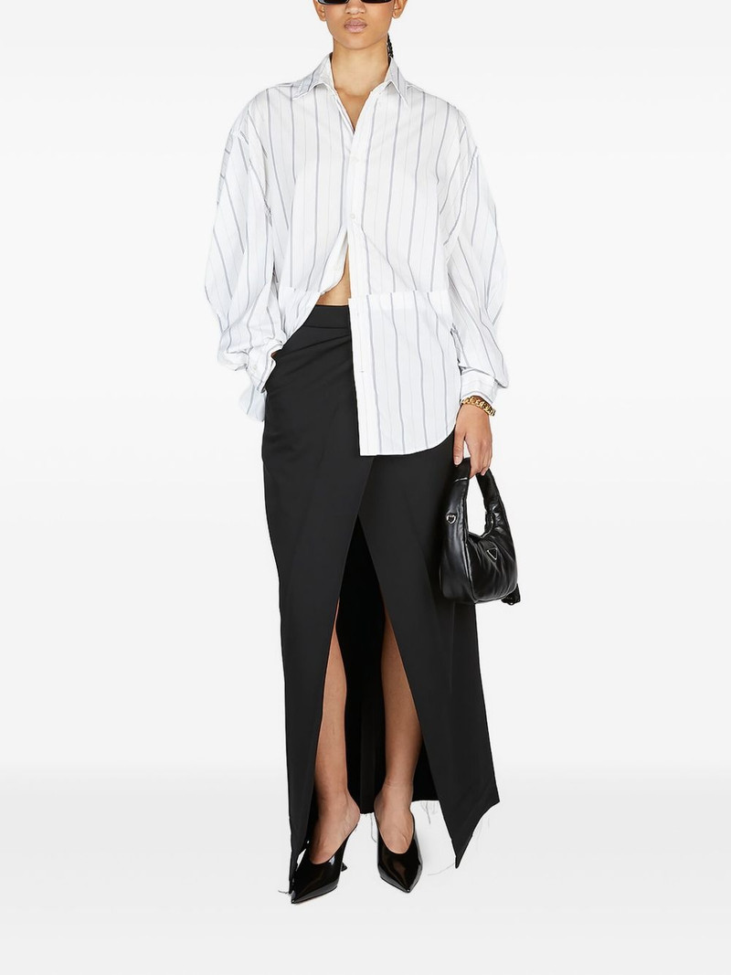 BALENCIAGA striped balloon-sleeve shirt outlook