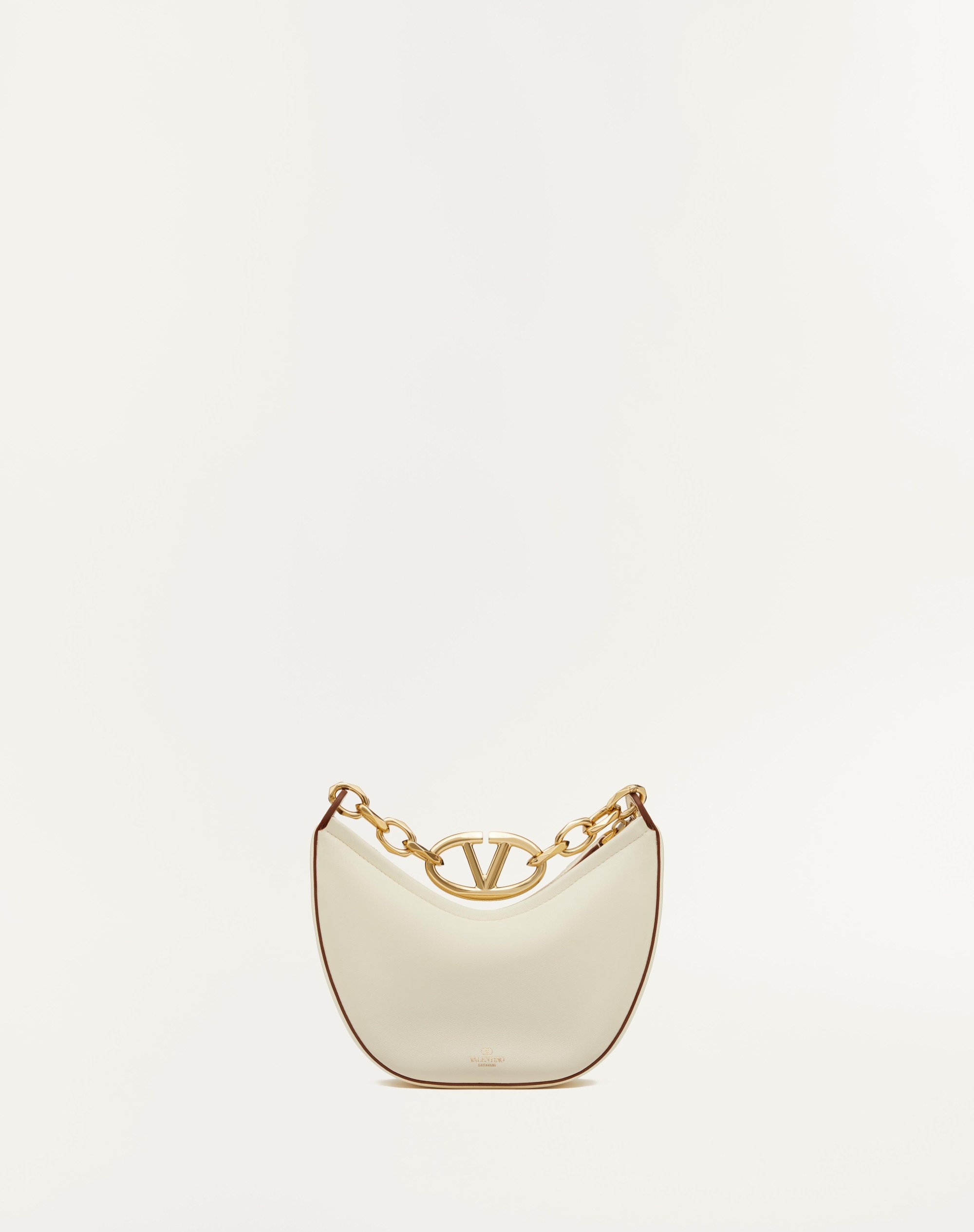 VLOGO MOON MINI HOBO BAG IN NAPPA LEATHER WITH CHAIN - 3
