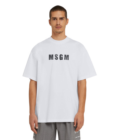 MSGM Cotton crew neck cotton t-shirt with MSGM logo outlook