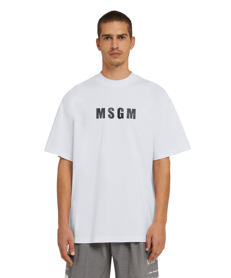 MSGM Cotton crew neck cotton t-shirt with MSGM logo outlook