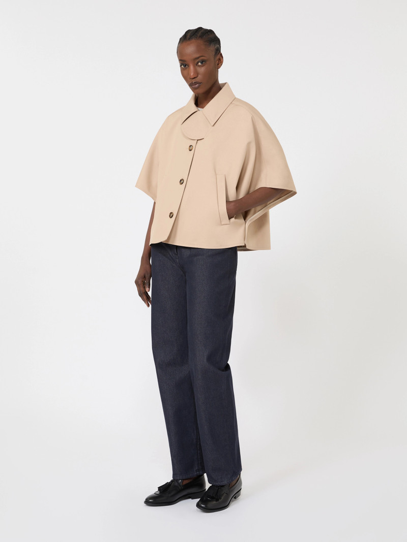 Max Mara Water-repellent gabardine cape - ALBINO outlook