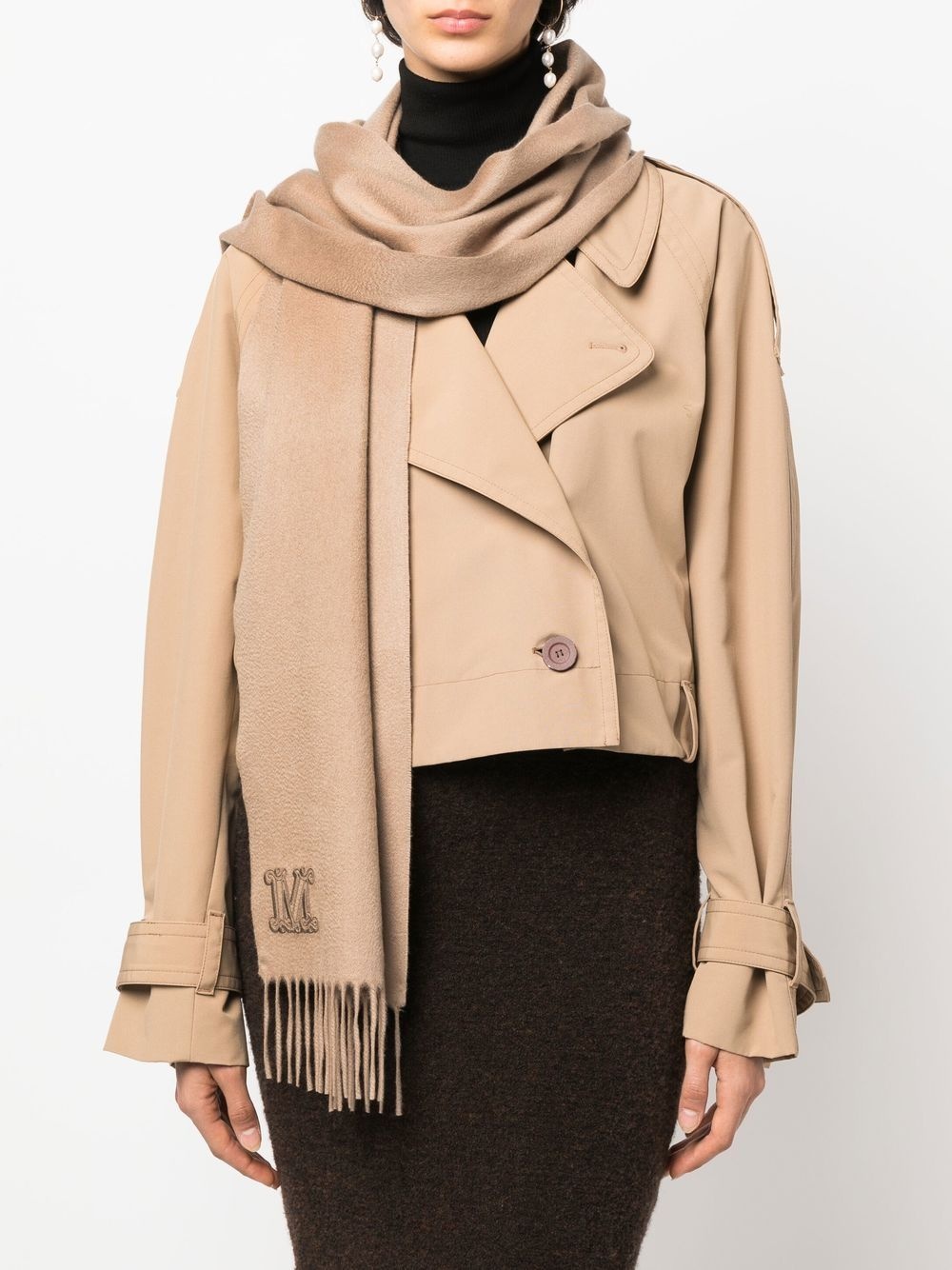 embroidered-logo scarf - 2