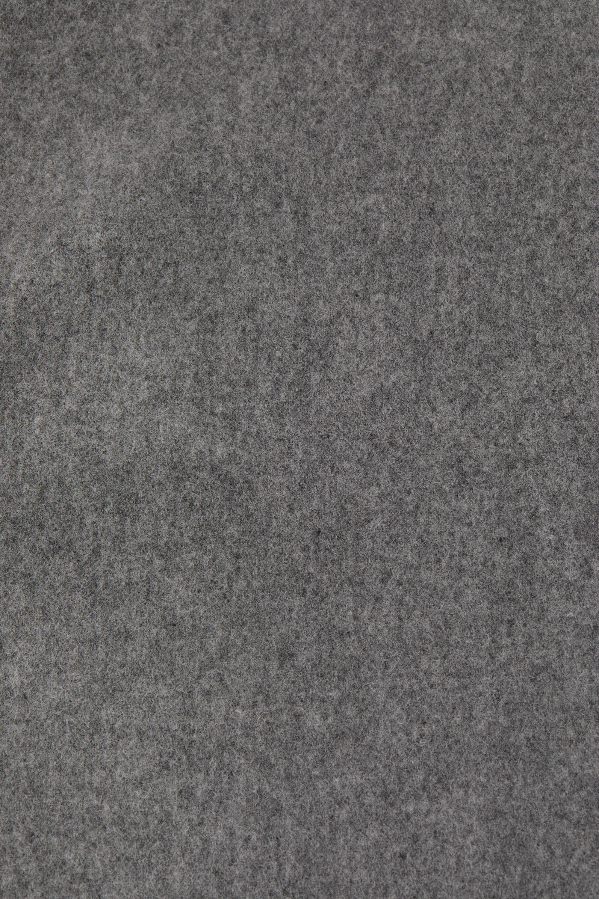 Fringe wool scarf - oversized - Grey Melange - 5