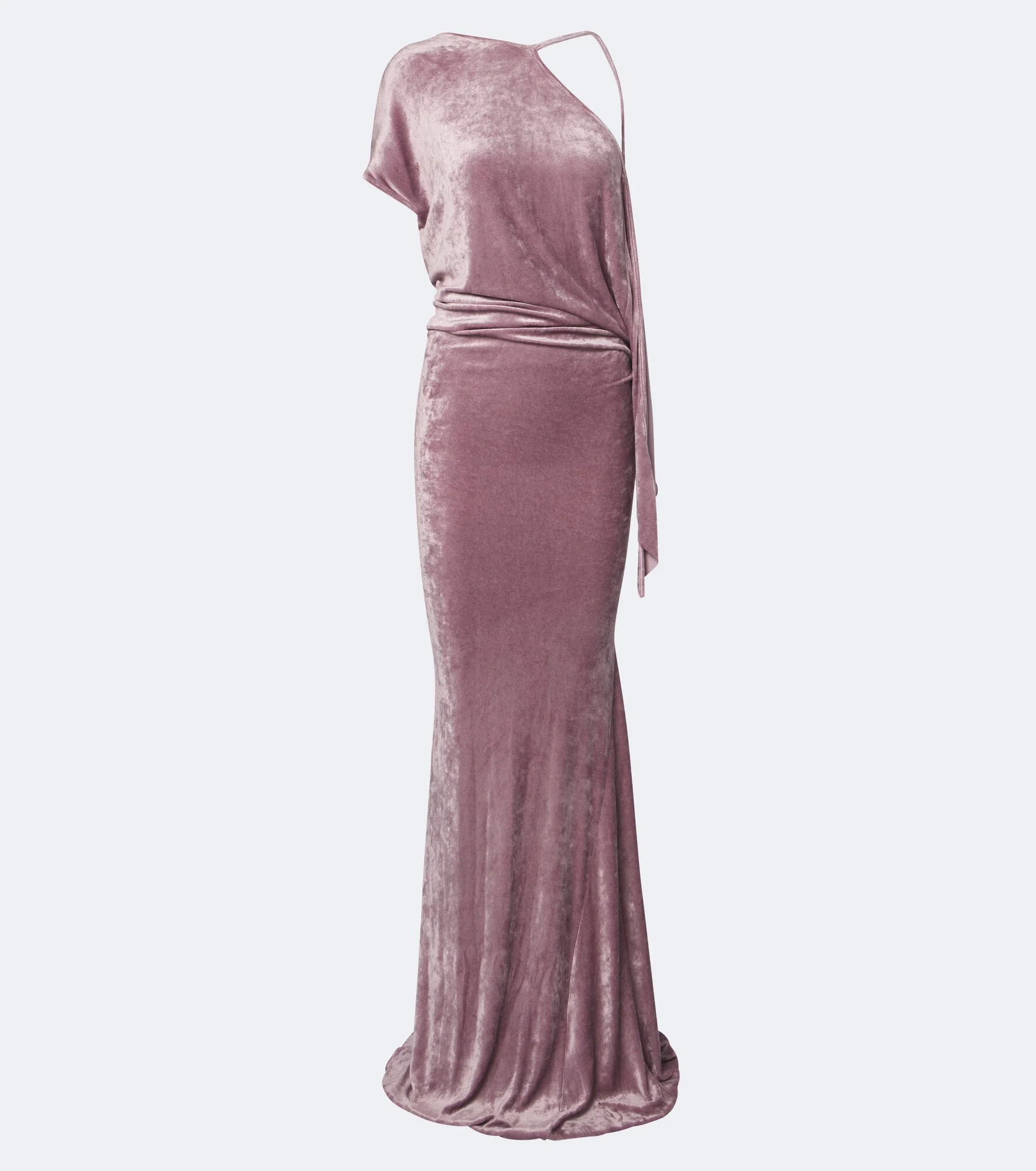 Lilies Tungsten draped open-back velvet gown - 1