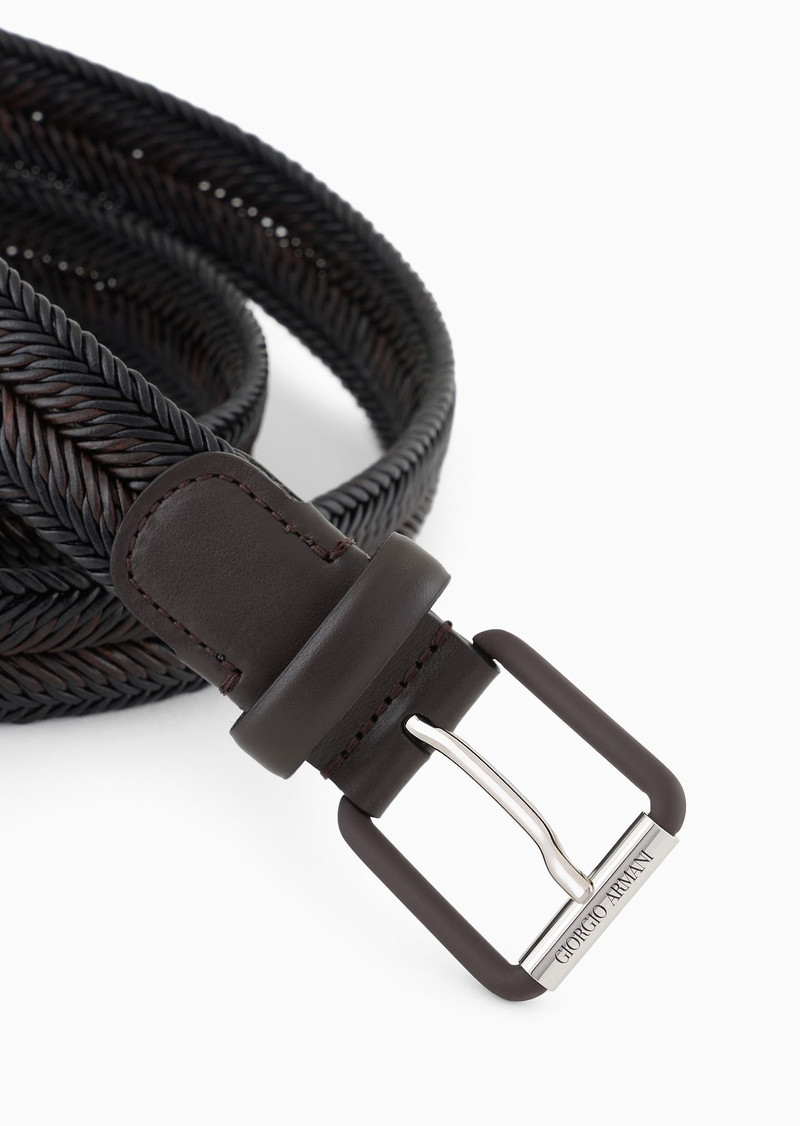 GIORGIO ARMANI Woven leather belt outlook