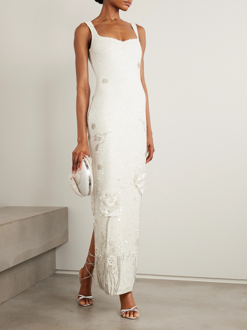 CLIO PEPPIATT Hummingbird Embellished Beaded Stretch-tulle Gown outlook