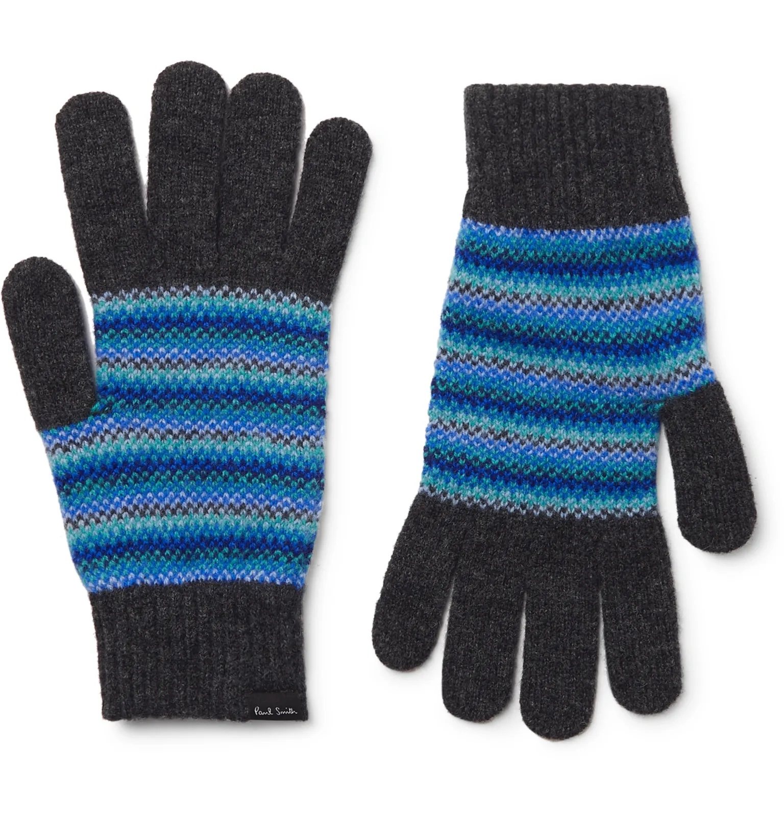 Striped Wool Gloves - 1