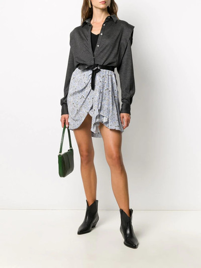 Isabel Marant paisley draped mini silk skirt outlook