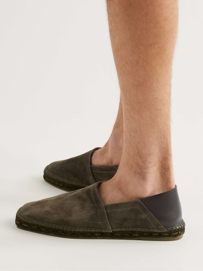 TOM FORD Barnes Collapsible-Heel Leather-Trimmed Suede Espadrilles outlook