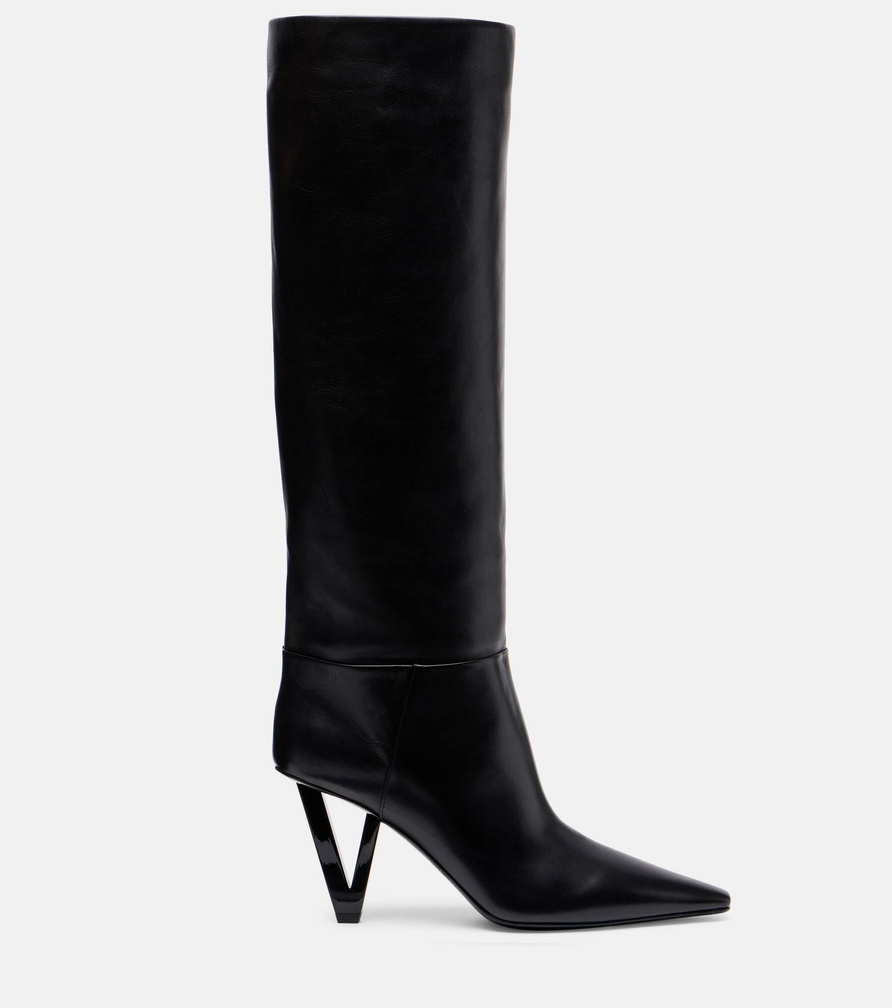 85 leather knee-high boots - 4