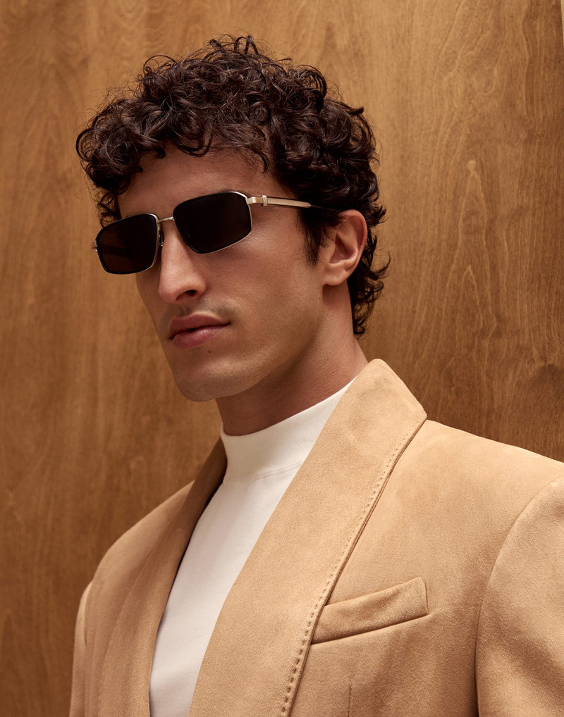 Jarama 18k white gold-plated titanium sunglasses with polarized lenses 4