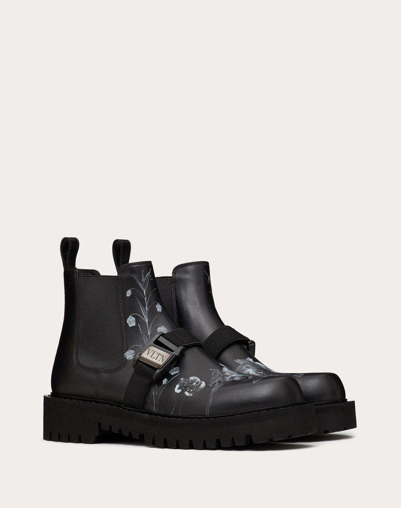 Valentino Flowersity Calfskin Beatle Boot with VLTN Buckle outlook