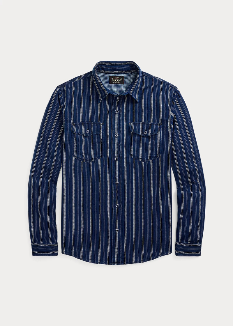 Indigo Striped Double-Faced Workshirt 1