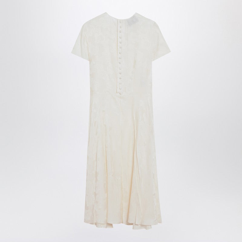 Prada Ivory Dress In Damask Silk Blend Women - 2