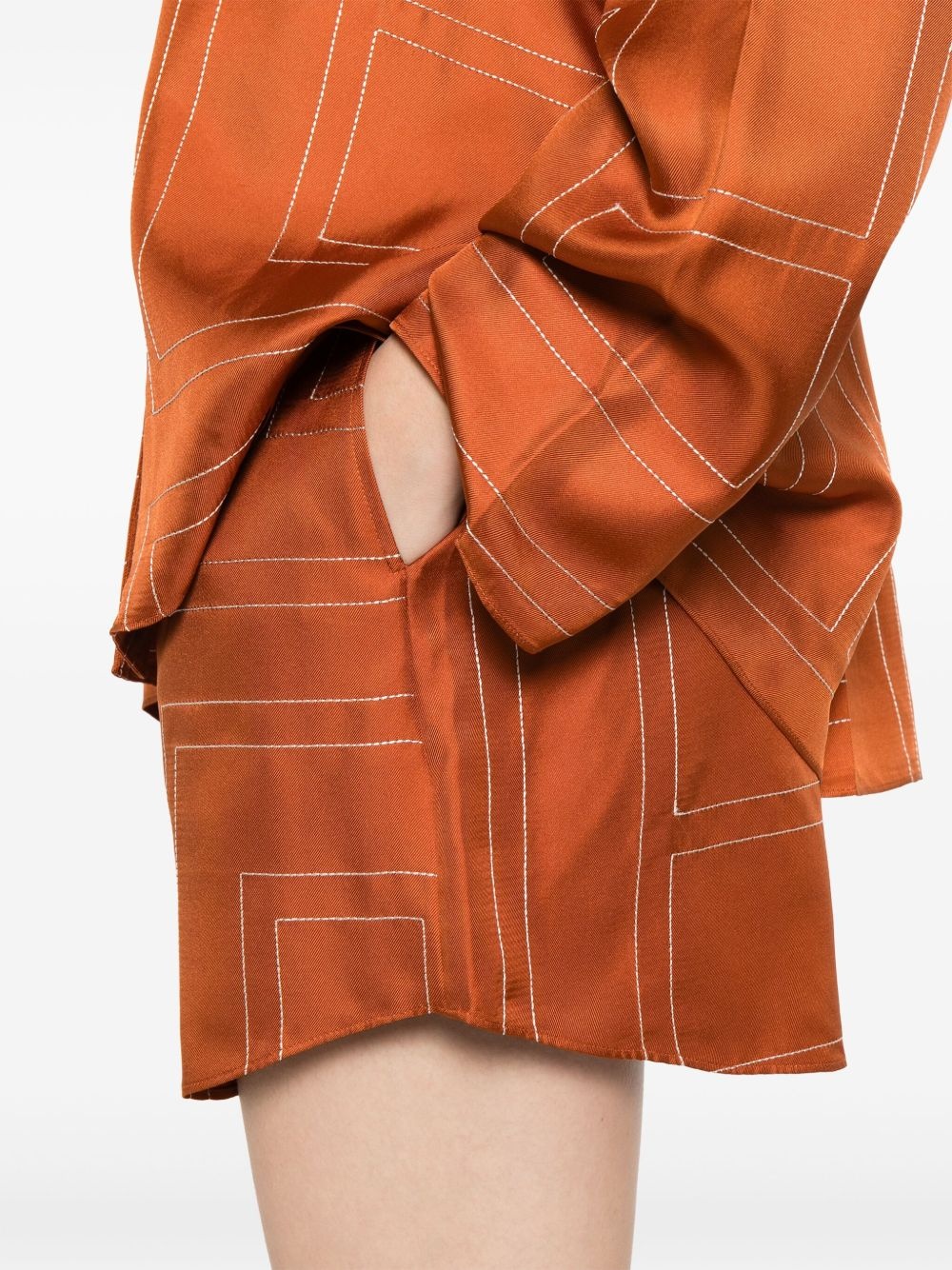 monogram silk shorts - 5