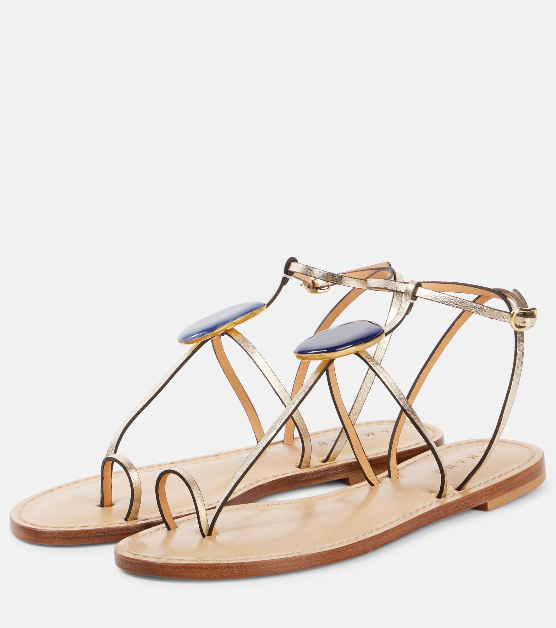 Cairo embellished metallic leather sandals - 4