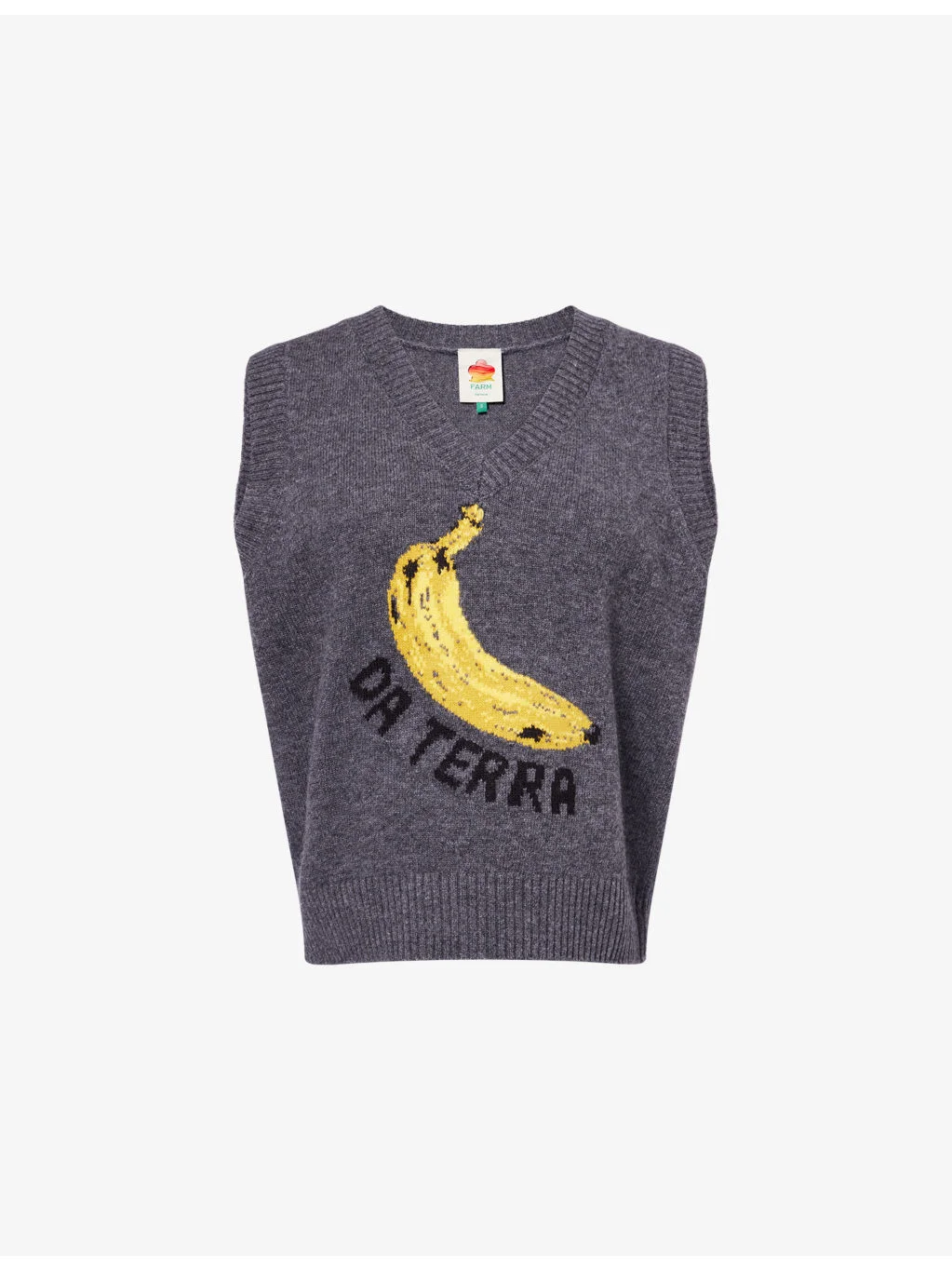 Banana Motif Wool-Blend Knitted Vest - 1