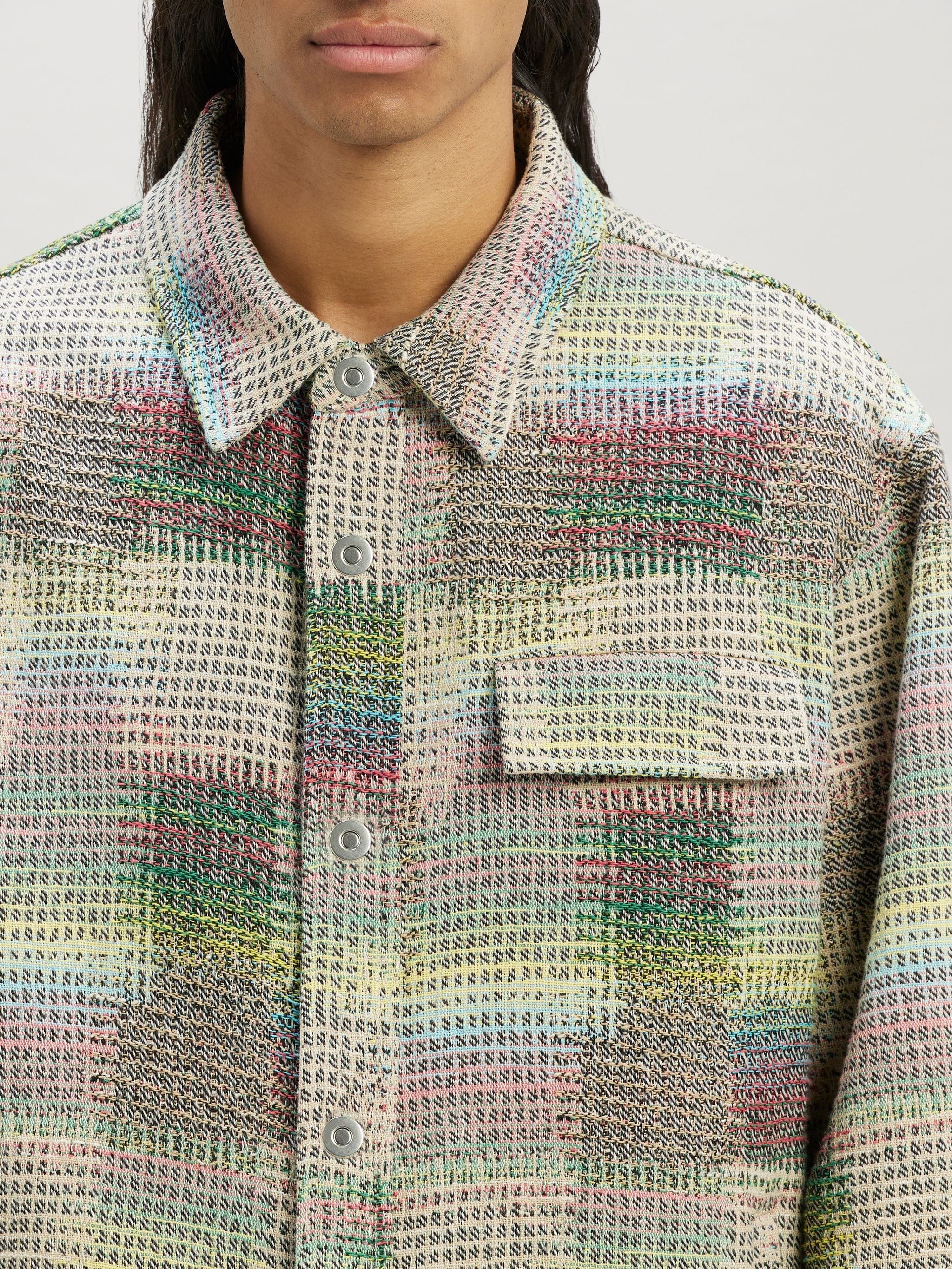 Jacquard Curved Logo Overshirt - 6