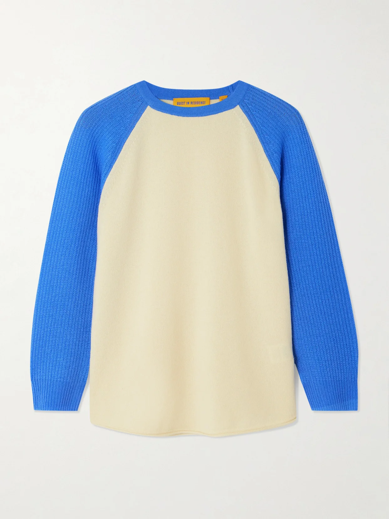Baseball Tee Two-tone Cashmere Sweater - 1