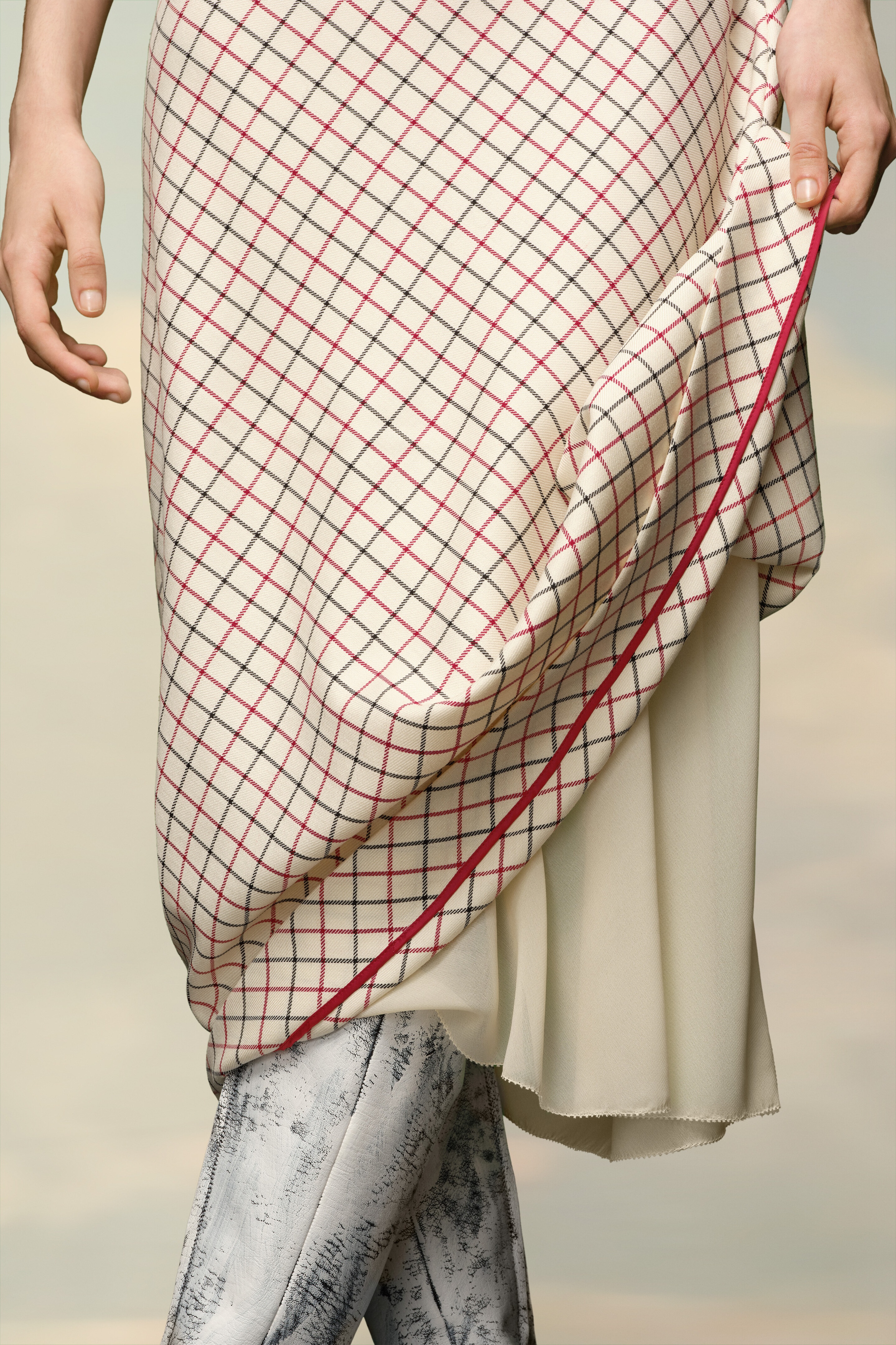 Checked Wool and Silk Dress - 5