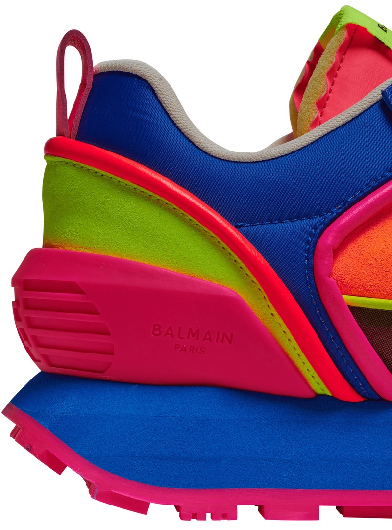 Multicolor suede, nylon and mesh Racer low-top sneakers 5