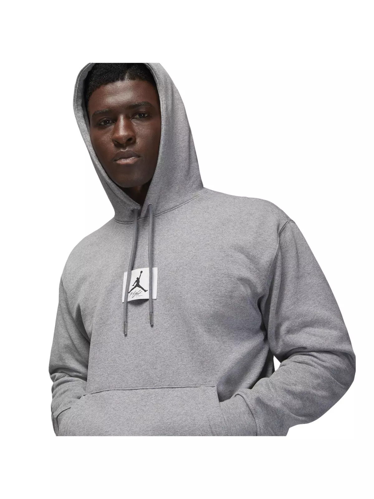 Men's Essentials Statement Fleece Hoodie-Grey - 3