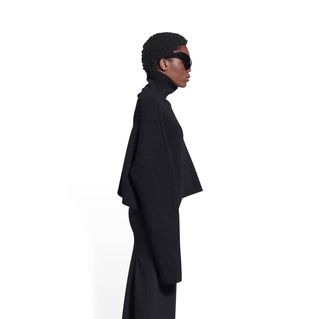 Women's Cropped Sweater  in Black - 3