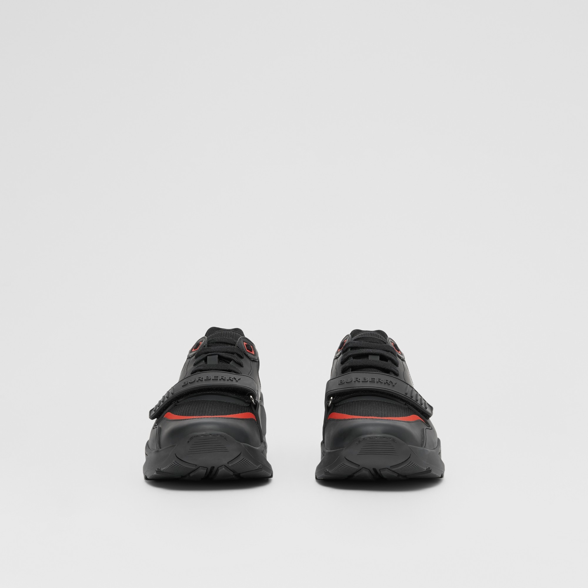 Leather, Nylon and Vintage Check Sneakers - 4
