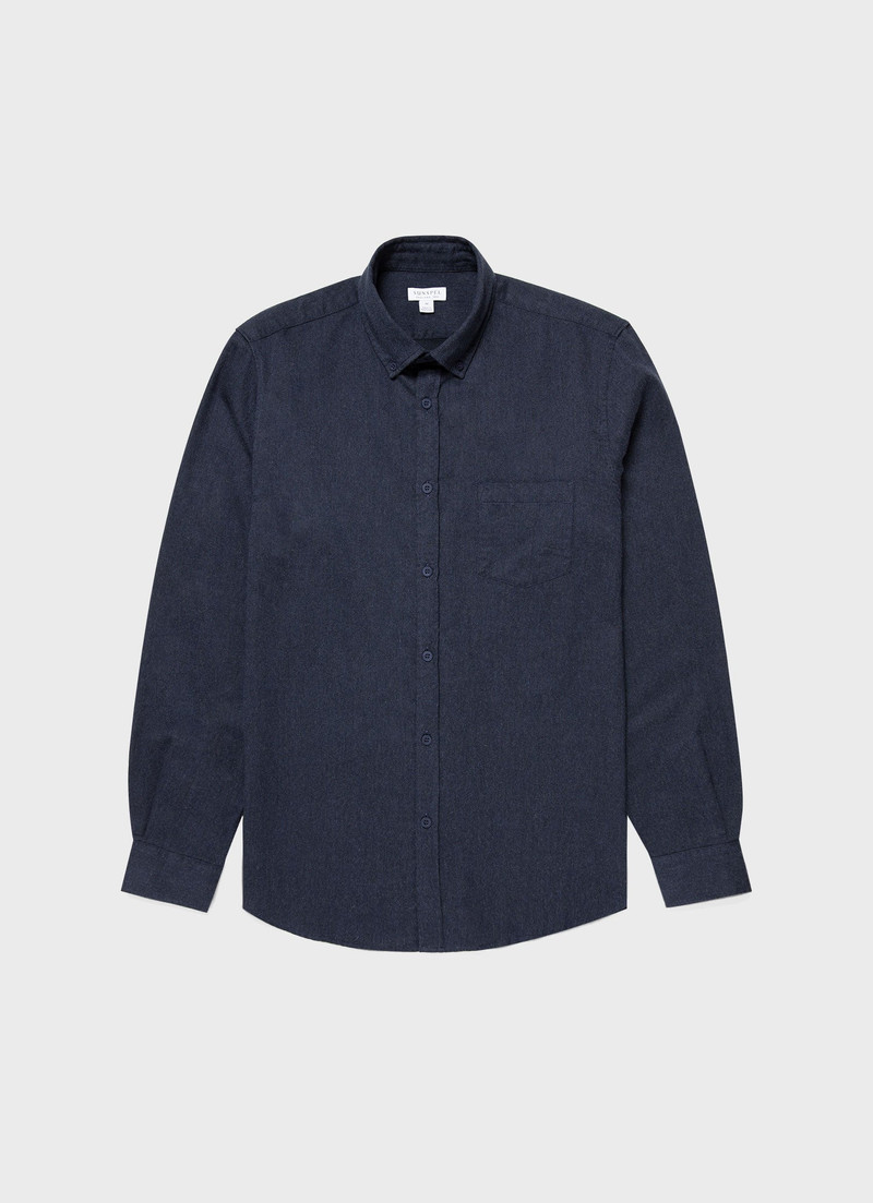 아래로 단추 Flannel 셔츠 1